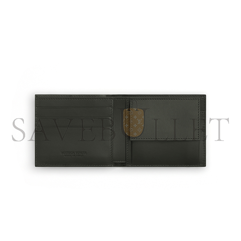 B0tt*ga Ven*ta CASSETTE BI-FOLD WALLET WITH COIN PURSE DARK MOSS 749455VBWD23009 (10*8.5cm)
